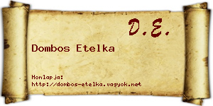 Dombos Etelka névjegykártya